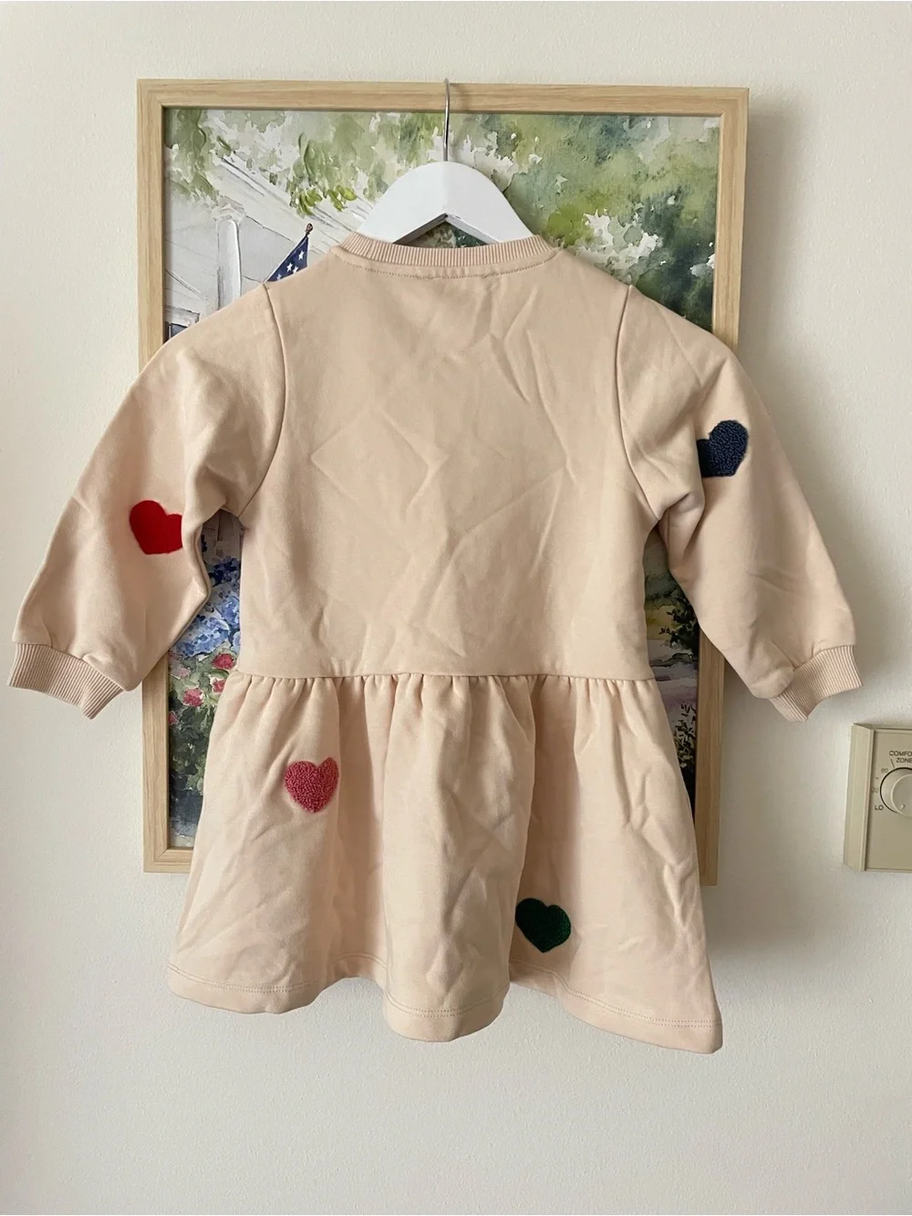 Konges Sløjd Lou Terry Heart Dress Bon Coeur Colore in Kids Size 4Y